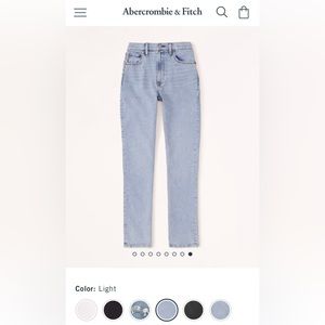 Abercrombie & Fitch Curve Love The 90s Slim Straight Ultra High Rise Jeans